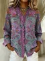 Loose Vintage Paisley Lace Collar Shirt