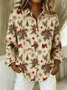 Vintage Loose Shawl Collar Christmas Shirt