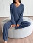 Plain Simple Cotton Two-Piece Set