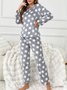 Casual Cotton Geometric Two-Piece Set