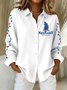 Loose Christmas Casual Shawl Collar Shirt