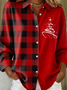 Loose Casual Christmas Shawl Collar Shirt