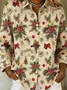 Vintage Loose Shawl Collar Christmas Shirt