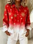 Shawl Collar Christmas Loose Vintage Shirt
