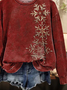 Printing Casual Christmas Crew Neck Sweatshirt