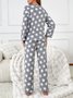 Casual Cotton Geometric Two-Piece Set