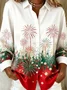 Vintage Loose Shawl Collar Christmas Shirt