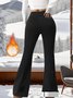 Women's  Elastic Waist H-Line Flare Pants Daily Going Out Pants Black Casual Split Joint Plain Spring/Fall Pants