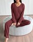 Plain Simple Cotton Two-Piece Set