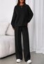 Plain Casual Crew Neck Two-Piece Set