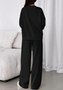 Plain Casual Crew Neck Two-Piece Set