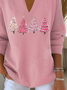 Women's Christmas Print Casual Lapel Sweater