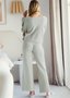 Casual Regular Fit Cotton Plain Two-Piece Set