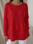 Plain Loose Crew Neck Simple T-Shirt