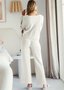 Casual Regular Fit Cotton Plain Two-Piece Set