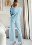 Casual Regular Fit Cotton Plain Two-Piece Set