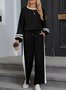 Cotton Casual Color Block Regular Fit Two-Piece Set