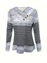 Striped Cotton Casual Others T-Shirt