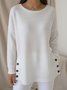 Plain Loose Crew Neck Simple T-Shirt