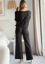 Casual Regular Fit Cotton Plain Two-Piece Set