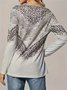 Gradient Pattern Cotton Others Casual T-Shirt