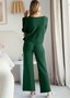 Casual Regular Fit Cotton Plain Two-Piece Set
