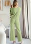 Casual Regular Fit Cotton Plain Two-Piece Set
