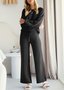Casual Regular Fit Cotton Plain Two-Piece Set