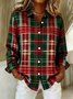 Christmas Loose Vintage Shawl Collar Shirt