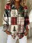 Christmas Casual Shawl Collar Shirt