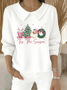 Women's Casual Christmas Print Lapel Classic Sweater