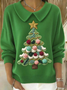 Women's Casual Christmas Print Lapel Classic Sweater