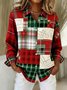 Christmas Casual Shawl Collar Shirt