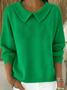 Women's Casual Print Lapel Classic Sweater