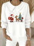 Women's Casual Christmas Print Lapel Classic Sweater