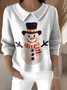 Women's Casual Christmas Print Lapel Classic Sweater