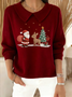 Women's Casual Christmas Print Lapel Classic Sweater