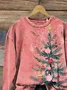 Casual Crew Neck Christmas Sweatshirt