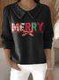 Women's Casual Christmas Print Lapel Classic Sweater