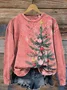 Casual Crew Neck Christmas Sweatshirt