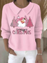 Women's Casual Christmas Print Lapel Classic Sweater