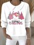 Women's Casual Christmas Print Lapel Classic Sweater