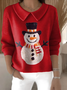 Women's Casual Christmas Print Lapel Classic Sweater