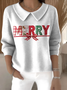 Women's Casual Christmas Print Lapel Classic Sweater