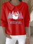 Women's Casual Christmas Print Lapel Classic Sweater