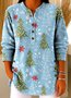 Plants V Neck Casual Regular Fit T-Shirt