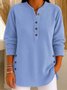 Casual Plain Stand Collar Blouse