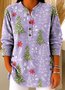 Plants V Neck Casual Regular Fit T-Shirt