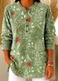 Plants V Neck Casual Regular Fit T-Shirt