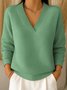 Women Casual Plain Cotton V neck T-shirts